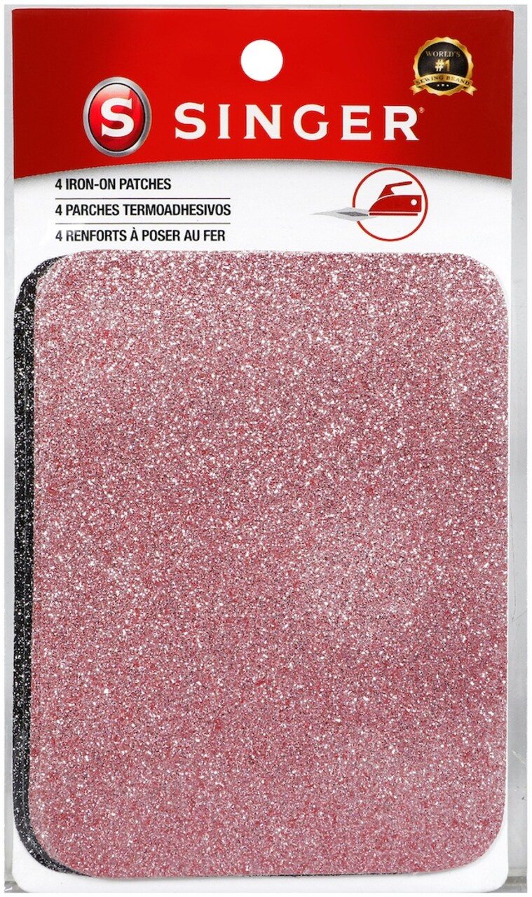 Singer Iron-On Patches 3.75"X5" 4/Pkg-Rose Gold & Black